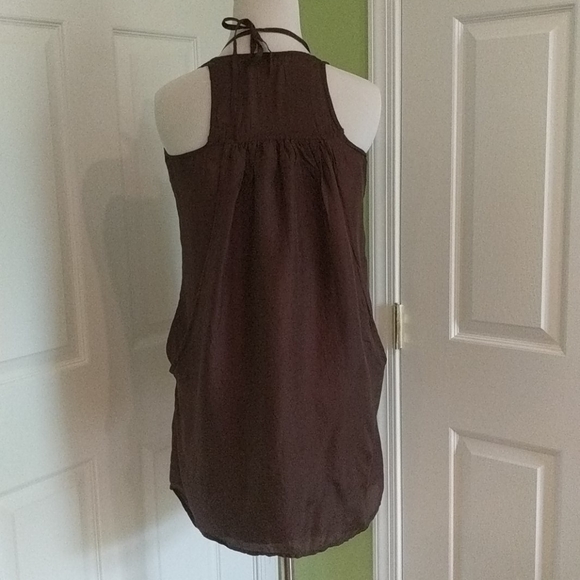 Silk Halter Mini Dress in Rich Brown, Size XS - Picture 4 of 8